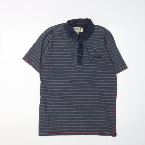 Regatta Men's Grey Striped Polo Shirt, Size M