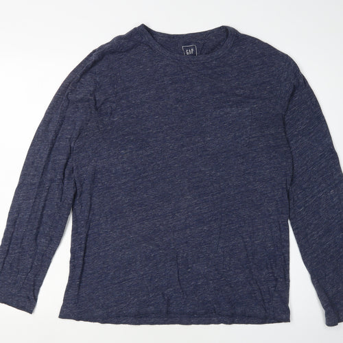 GAP Men's Blue M Crew Neck Long Sleeve T-Shirt