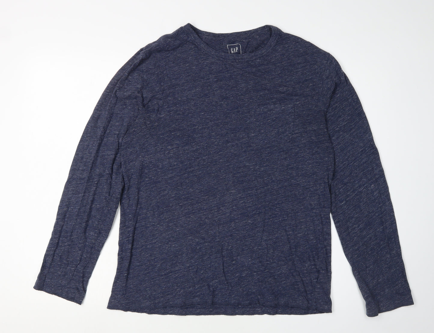 GAP Men's Blue M Crew Neck Long Sleeve T-Shirt