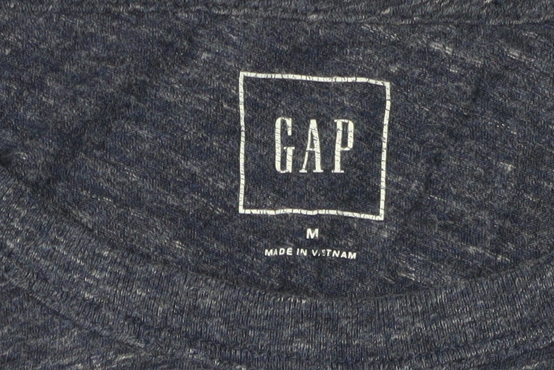 GAP Men's Blue M Crew Neck Long Sleeve T-Shirt