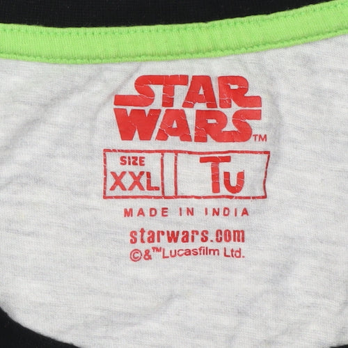 Tu Star Wars Men's Christmas T-Shirt, 2XL, Black/Grey