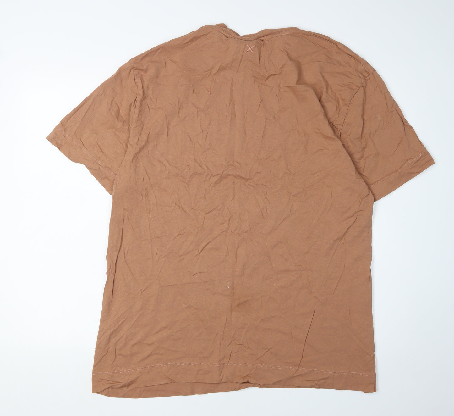 Collusion Men's Brown 3XL T-Shirt, Regular Fit, Cotton, Crew Neck