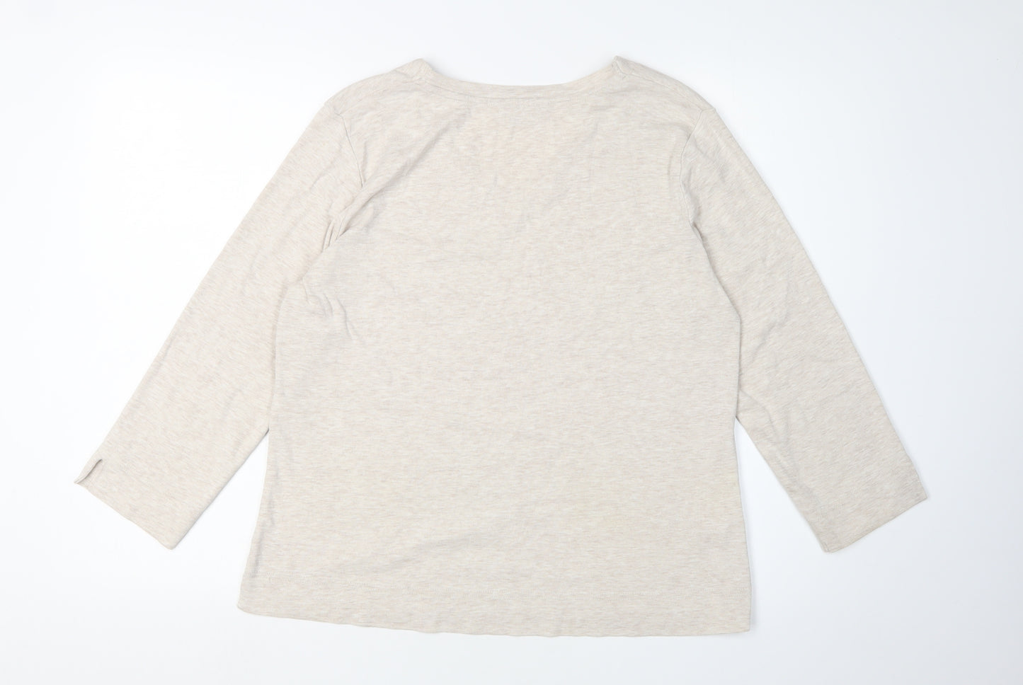 CC Women's Beige V-Neck Jersey T-Shirt, Size L