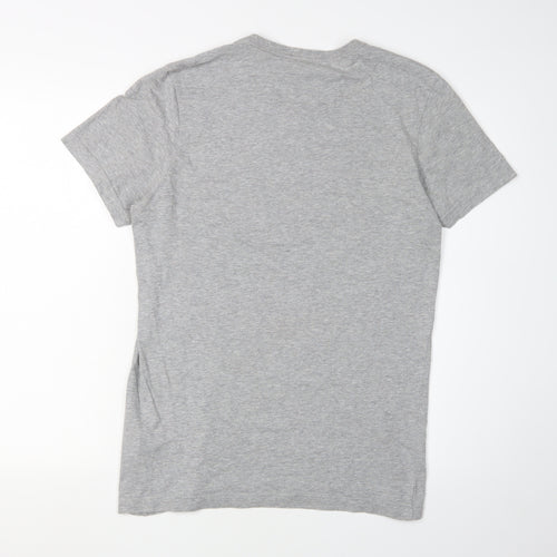 Adidas Men's Grey Cotton Short Sleeve T-Shirt S