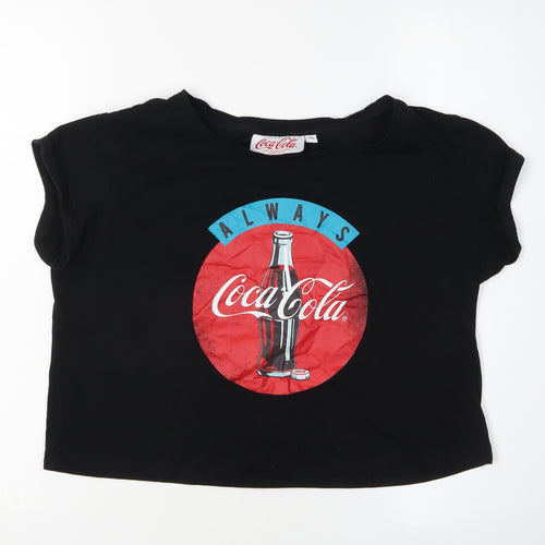 Coca-Cola Women's Black Cropped T-Shirt M