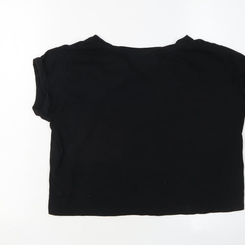 Coca-Cola Women's Black Cropped T-Shirt M