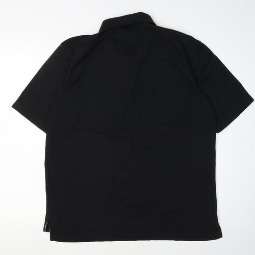 Umbro Men's Black Polo Shirt, Size L, Short Sleeve