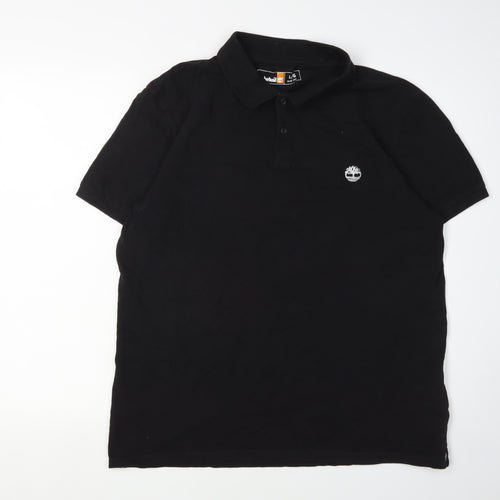 Timberland Men's Black L Polo Solid Slim Fit