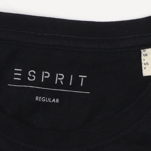 Esprit Men's Black Graphic Print T-Shirt, S, Regular Fit
