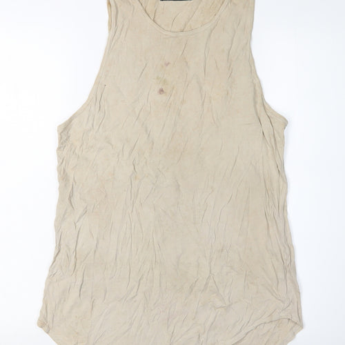 PacSun Beige Unisex Sleeveless Tank - M Cotton Casual