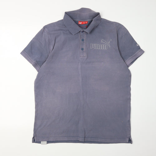 Puma Men's Blue Polo Shirt L Size Regular Fit