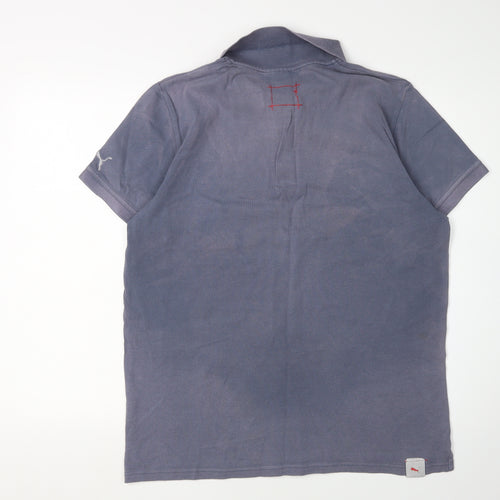 Puma Men's Blue Polo Shirt L Size Regular Fit