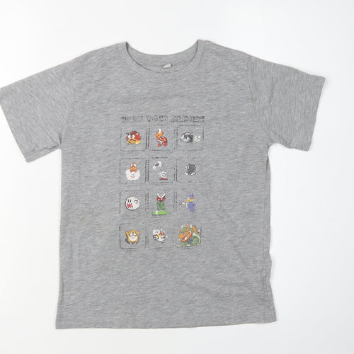 Nintendo Boys Grey Graphic Mario T-Shirt 9-10 Years