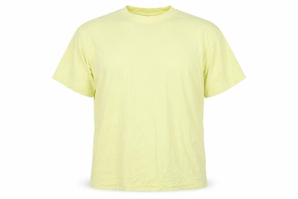 Front view of Collusion Men's Yellow 2XL Crew Neck T-Shirt