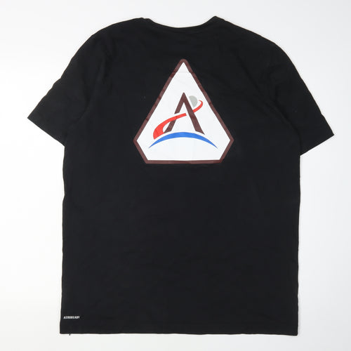 Adidas Men's Black NASA Logo T-Shirt L Crew Neck