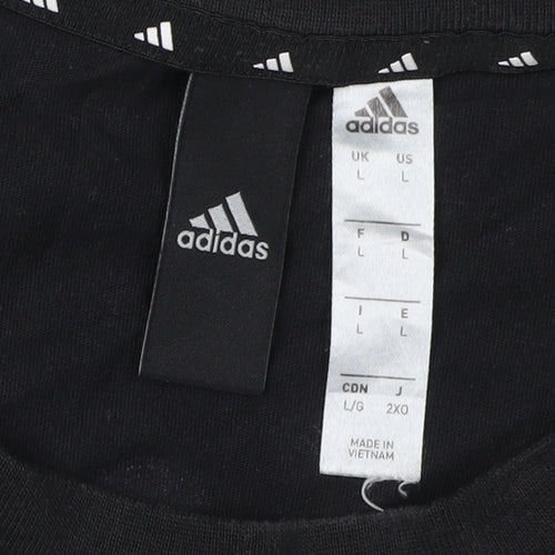 Adidas Men's Black NASA Logo T-Shirt L Crew Neck