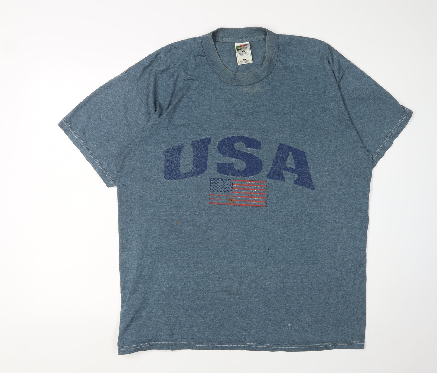 Fruit of the Loom Men’s Blue USA Graphic XL T-Shirt
