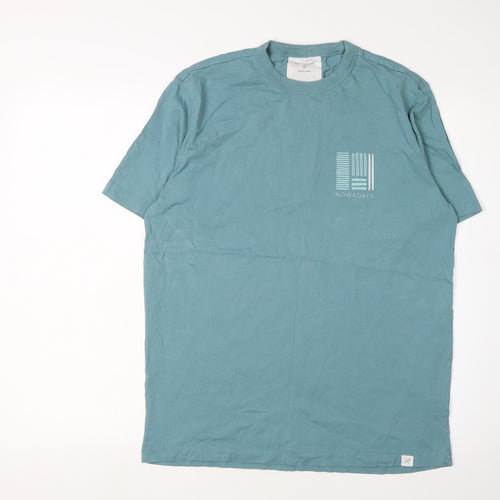Nowadays Men's Blue Organic Cotton T-Shirt S