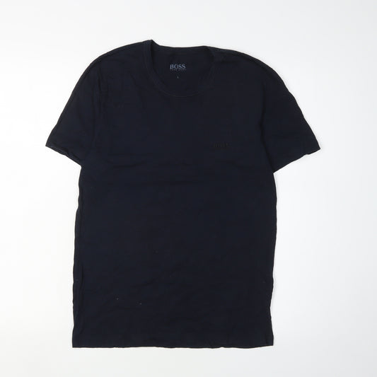 Front view of Hugo Boss Black Men's Cotton Crew Neck T-Shirt, size S