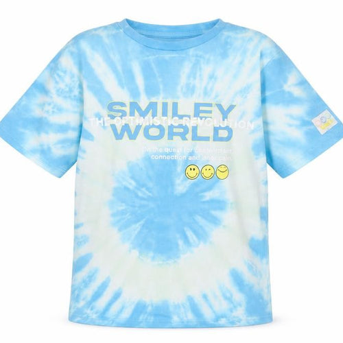 Smiley World Boys Blue Tie Dye Graphic T-Shirt 13-14 Years
