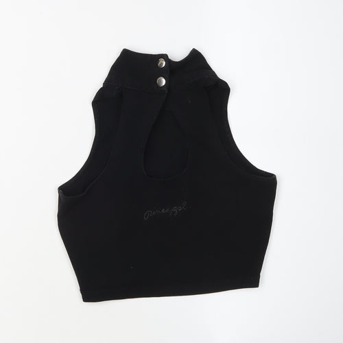 Pineapple Women's Black Cropped Tank Top - Small