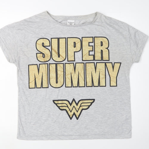 Wonder Woman Women's Grey T-Shirt Superhero Style Size 8