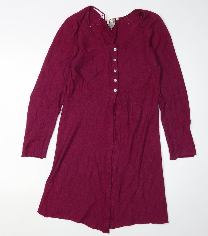 Milette Stuff Women's Red Cardigan Size 10 Buttoned Knitwear