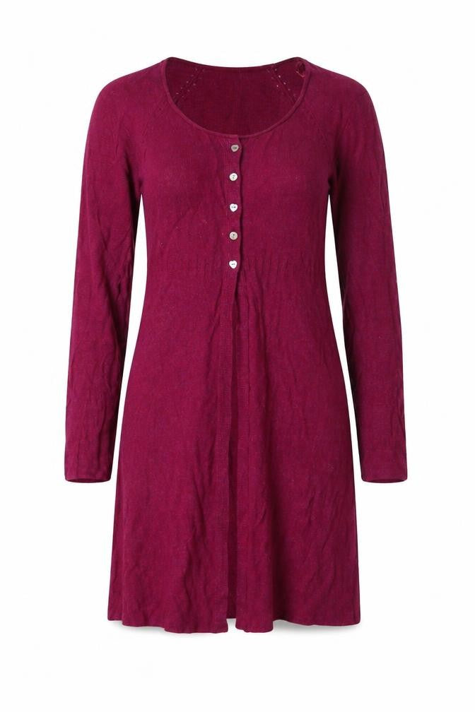 Front view of Milette Stuff Women's Red Cardigan, size 10, Buttoned Knitwear