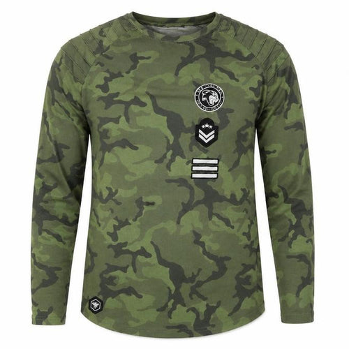Bee Inspired Men's Green Camo Long Sleeve T-Shirt