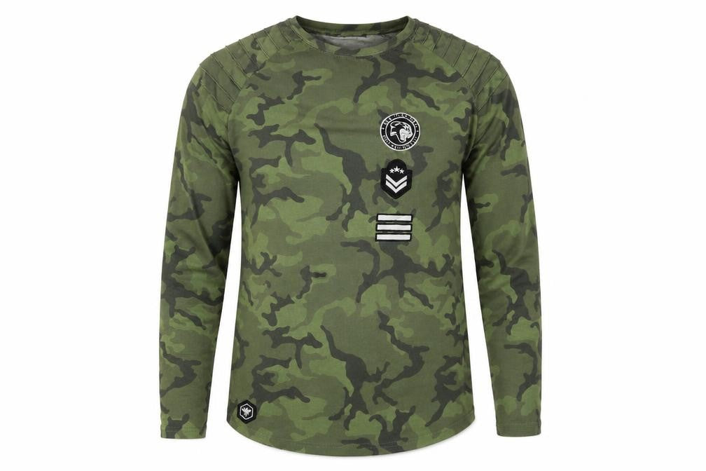 Bee Inspired Men's Green Camo Long Sleeve T-Shirt
