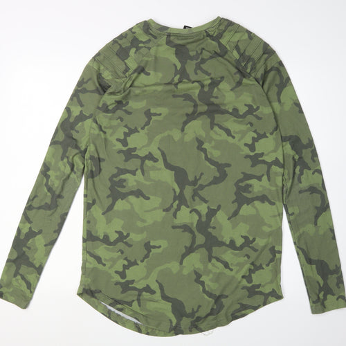 Bee Inspired Men's Green Camo Long Sleeve T-Shirt