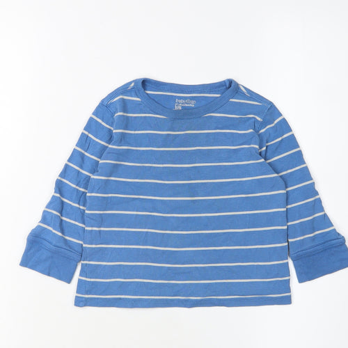babyGap Boys Blue Striped Long Sleeve T-Shirt, Size 2 Years