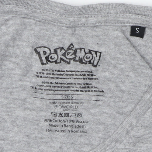 Bioworld Pokémon Grey Graphic T-Shirt Unisex Adults Small
