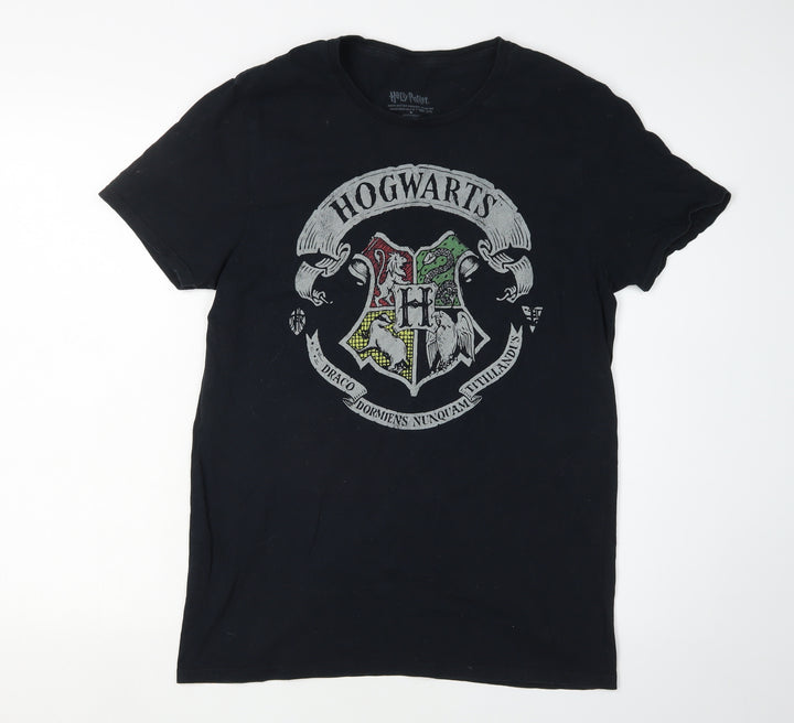 Harry Potter Men's Black L Hogwarts Graphic Tee