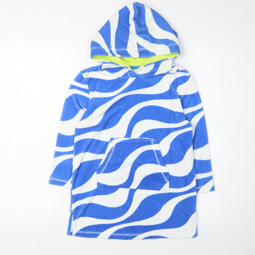 Boden Boys Blue Graphic Pullover Hoodie 5-6 Years