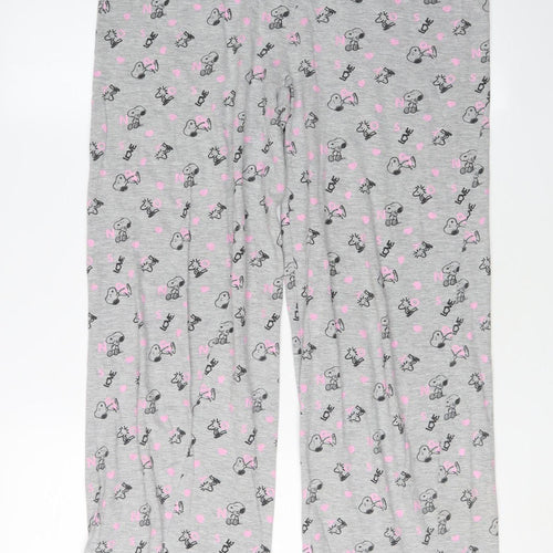 Peanuts Women's Grey Cartoon Pyjama Pants Size 6-8