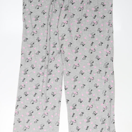 Peanuts Women's Grey Cartoon Pyjama Pants Size 6-8