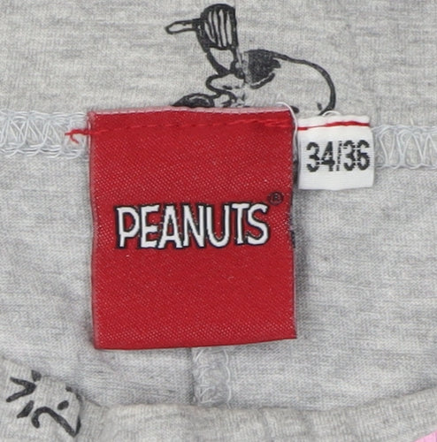 Peanuts Women's Grey Cartoon Pyjama Pants Size 6-8