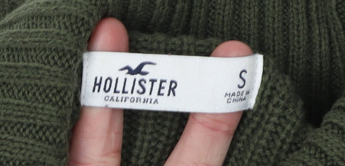 Hollister Women's Green Roll Neck Pullover Jumper S