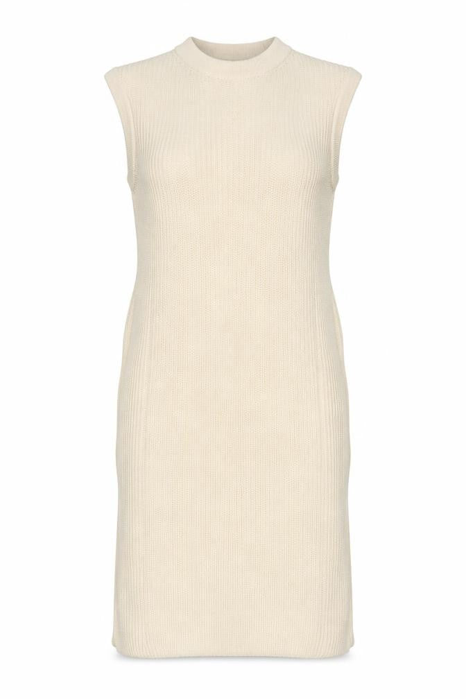 Front view of Threadbare Women's Beige Sleeveless Knit Dress, size 14