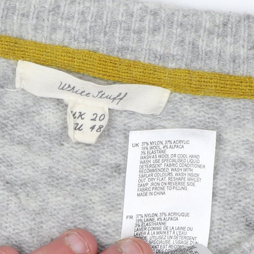 White Stuff Women's Grey Pullover Jumper, Size 20