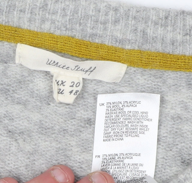 White Stuff Women's Grey Pullover Jumper, Size 20