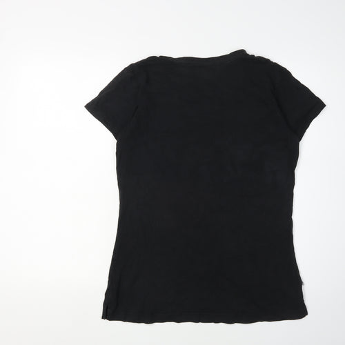 Converse Unisex Black T-Shirt L V-Neck Casual