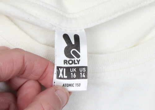 Roly Unisex White XL Cotton Casual T-Shirt
