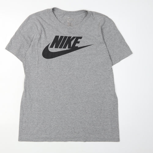 Nike Men's Grey Short Sleeve Graphic T-Shirt M