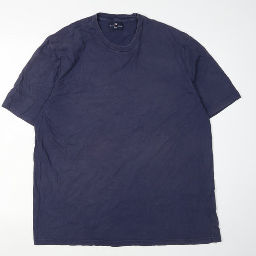 Marks and Spencer Men's Blue Large Crew Neck T-Shirt