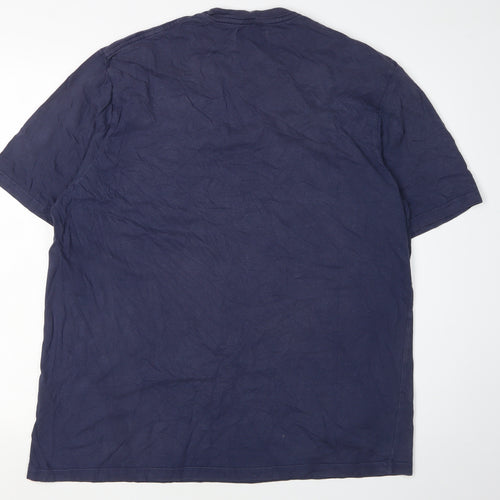 Marks and Spencer Men's Blue Large Crew Neck T-Shirt