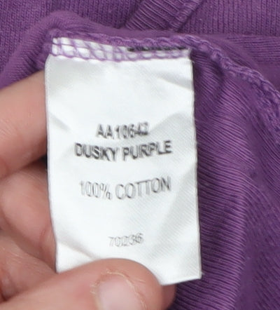 Cotton Traders Women's Purple V-Neck T-Shirt Size 22