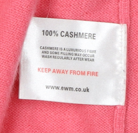 Isle Pink Cashmere Women's Medium Cardigan V-Neck Jumper