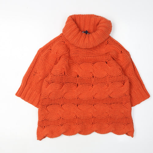 French Connection Women's Orange Roll Neck Pullover Jumper, S